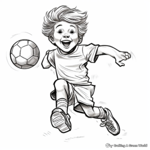 Player Celebrating Goal in Football Match Coloring Pages 1