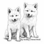 Playful Arctic Wolf Puppies Coloring Pages 3