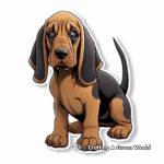 Playful Bloodhound Puppy Coloring Pages 1