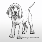 Playful Bloodhound Puppy Coloring Pages 2