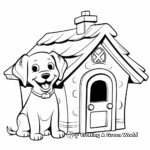 Playful Cartoon Dog House Coloring Pages 1