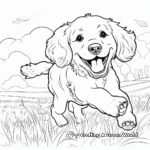 Playful Cocker Spaniel in Park Coloring Templates 1
