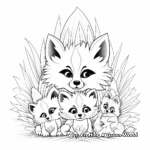 Playful Fox and Cubs Coloring Pages for Adults 3