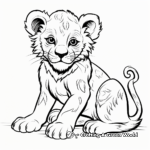 Playful Lion Cub Coloring Pages for Kids 3
