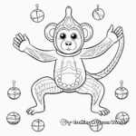 Playful Monkey Juggling Coloring Pages 1