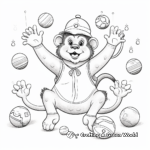 Playful Monkey Juggling Coloring Pages 3