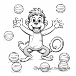 Playful Monkey Juggling Coloring Pages 4
