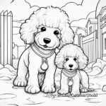 Playful Poodle Puppy Coloring Pages 1