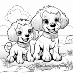 Playful Poodle Puppy Coloring Pages 3