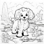 Playful Poodle Puppy Coloring Pages 4