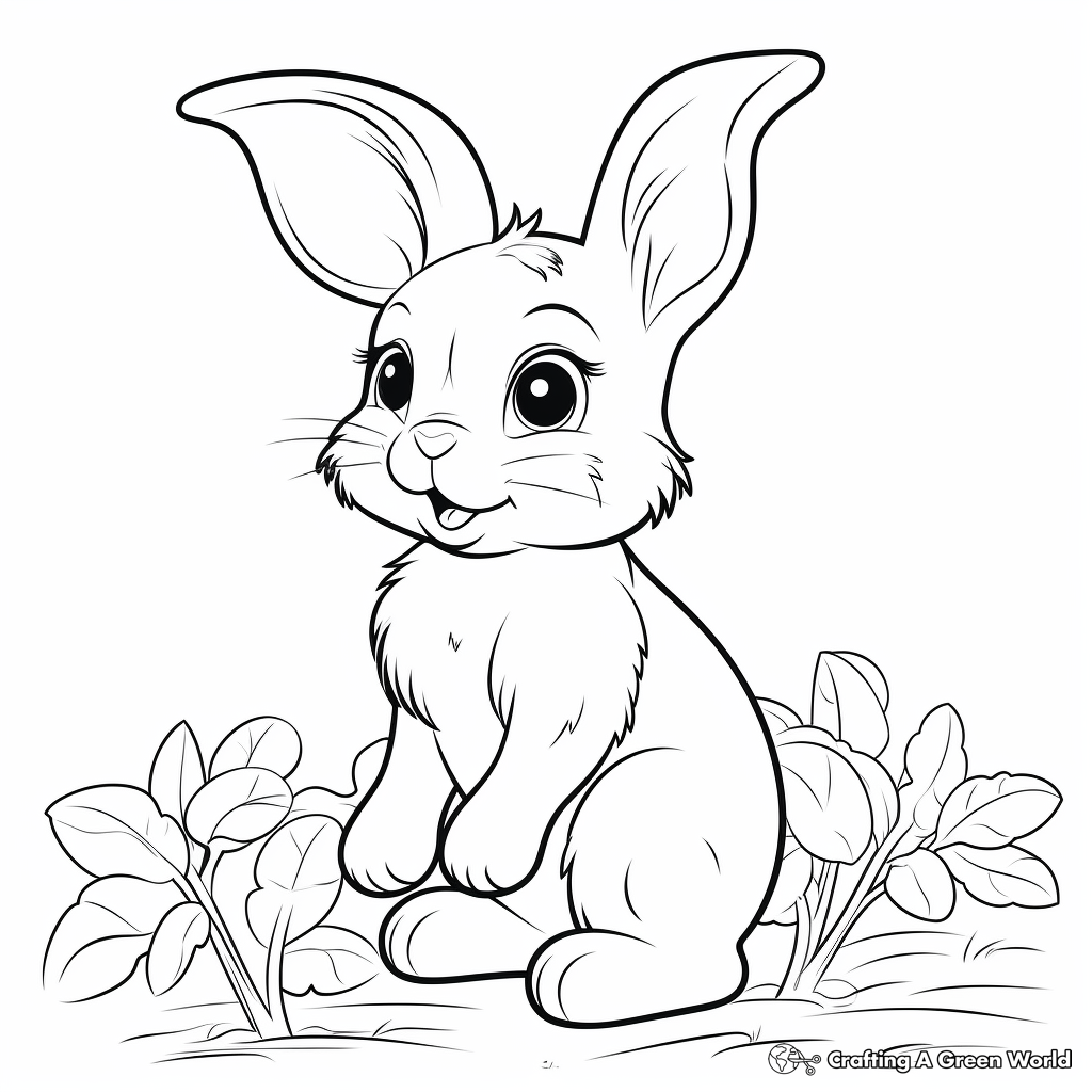 Playful Rabbit and Carrot Coloring Pages 3