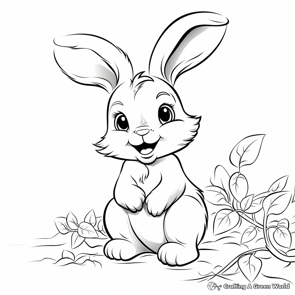 Playful Rabbit and Carrot Coloring Pages 4