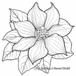Poinsettia and Holiday Elements Coloring Pages 1