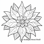 Poinsettia and Holiday Elements Coloring Pages 3