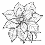 Poinsettia and Holiday Elements Coloring Pages 4