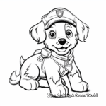Police Dog in Duty: Crime-Scene Coloring Pages 1