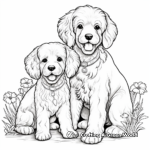 Poodle Family: Parents and Puppies Coloring Pages 4