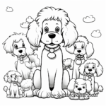 Poodles in Various Poses Coloring Pages 2