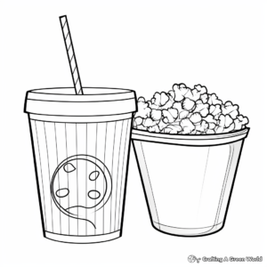 Popcorn and Soda: Cinema Snacks Coloring Sheets 2