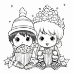 Popcorn Coloring Pages for Kids 2