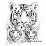 Portrait of a Tiger Family: Realistic Coloring Pages 4