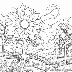 Positivity in Nature: Forest-Scene Coloring Pages 3
