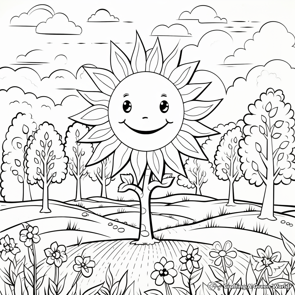 Positivity in Nature: Forest-Scene Coloring Pages 4