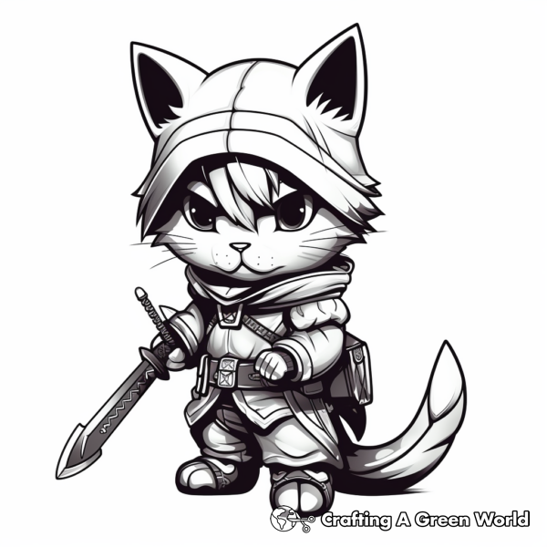 Cat Ninja Coloring Pages - Free &amp; Printable!