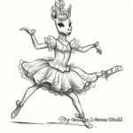 Prancing Unicorn Ballerina Coloring Pages 1
