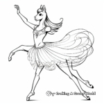 Prancing Unicorn Ballerina Coloring Pages 2