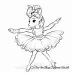 Prancing Unicorn Ballerina Coloring Pages 3