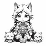 Princess Cat Ninja Coloring Pages for Girls 1
