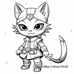 Princess Cat Ninja Coloring Pages for Girls 4