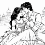 Princess Jasmine and Aladdin Romantic Moment Coloring Pages 4