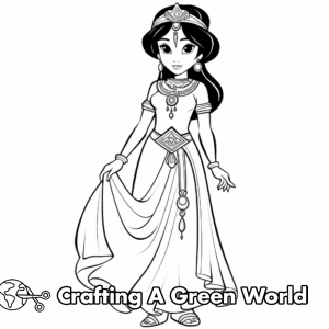 Princess Jasmine Coloring Pages - Free &amp; Printable!