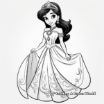 Princess Jasmine in Different Dresses Coloring Pages 2