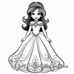 Princess Jasmine in Different Dresses Coloring Pages 3