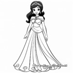 Princess Jasmine in Different Dresses Coloring Pages 4