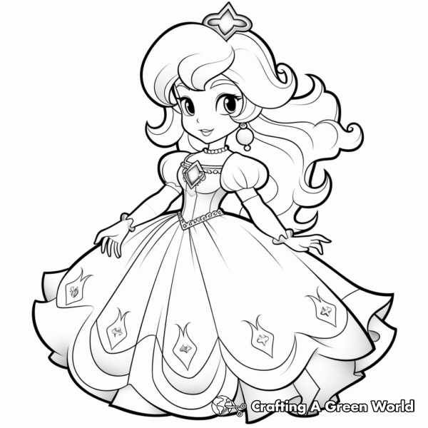 Princess Peach Coloring Pages - Free &amp; Printable!