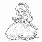 Princess Peach and Toad Rescue Mission Coloring Pages 1