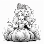 Princess Peach in Mushroom Kingdom Coloring Pages 1
