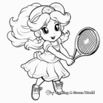 Princess Peach Playing Tennis Coloring Pages 2