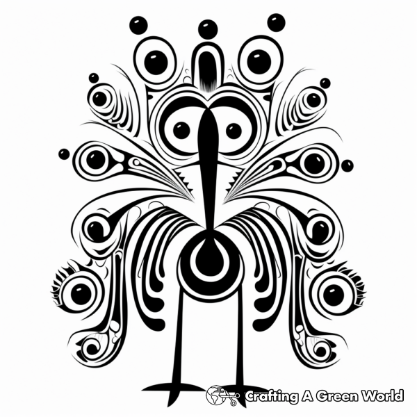 Abstract Peacock Coloring Pages - Free &amp; Printable!