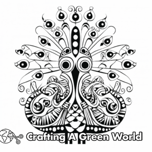 Abstract Peacock Coloring Pages - Free &amp; Printable!