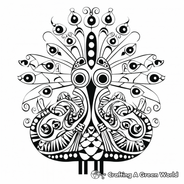Abstract Peacock Coloring Pages - Free &amp; Printable!