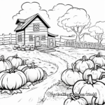 Pumpkin Patch Coloring Pages with a Farmhouse Background 4