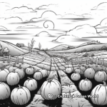 Pumpkin Patch during Sunset Coloring Pages 1