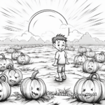 Pumpkin Patch during Sunset Coloring Pages 2