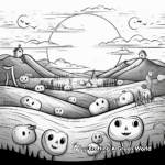 Pumpkin Patch during Sunset Coloring Pages 3