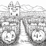 Pumpkin Patch Maze Coloring Pages 2